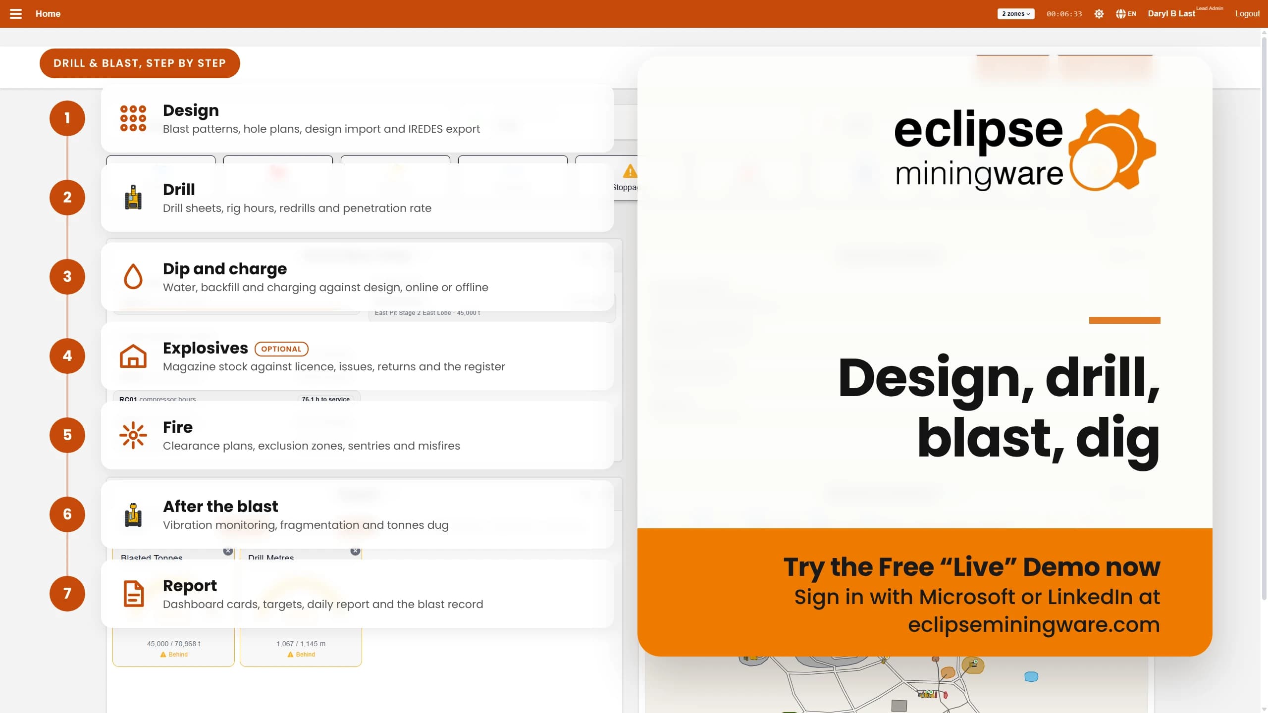 Eclipse Miningware Drill & Blast, from design to dig, in one system